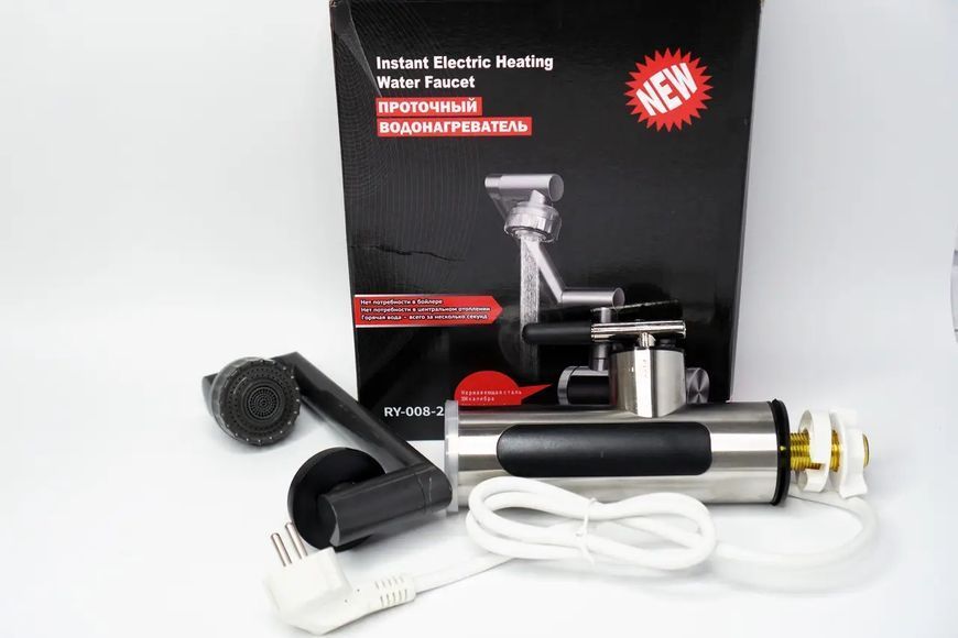 Водонагреватель проточный электрический "Хром" Water Heater RY-016 3000 Ватт с экраном ALN-RY016 фото