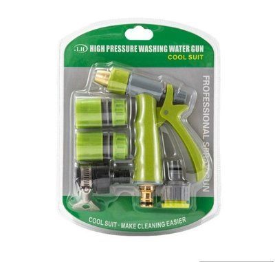 Многофункциональная насадка-пистолет для полива HIGH PRESSURE WASHING WATER GUN на 4 режима Зеленый ALN-15849 фото