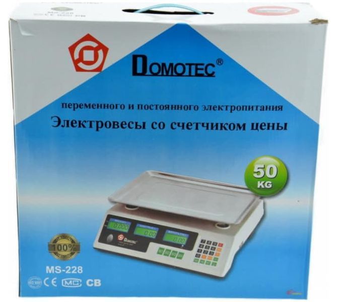 Ваги торговельні Domotec 50 кг/ 5г електроні 220В/6В MS-228 ALN-2851 фото